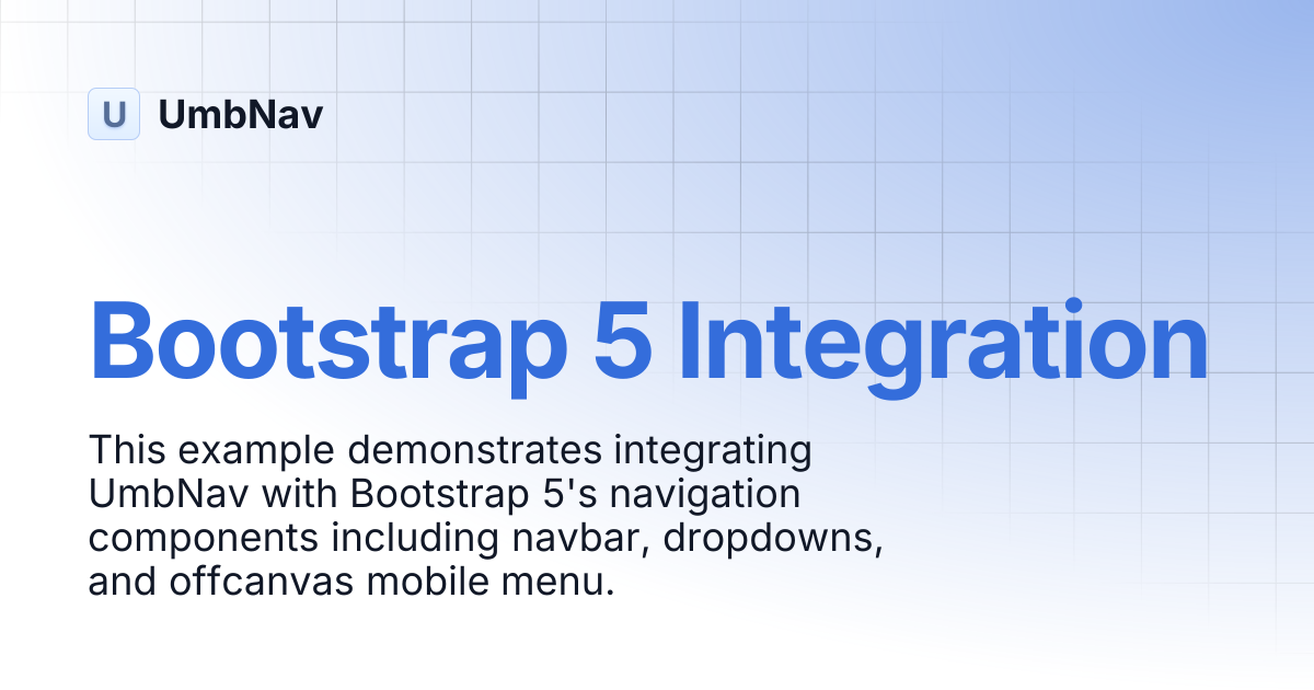 Bootstrap 5 Integration | UmbNav